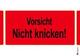 Zeige Details für Warnetikett "Vorsicht nicht knicken!" Bild von Warnetikett "Vorsicht nicht knicken!"