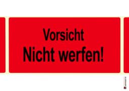 Zeige Details für Warnetikett "Vorsicht nicht werfen!" Bild von Warnetikett "Vorsicht nicht werfen!"