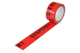 Zeige Details für PP-Warnklebeband "Gesperrt...", 50 mm x 66 m Bild von PP-Warnklebeband "Gesperrt...", 50 mm x 66 m