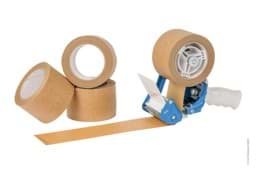 Zeige Details für 48 Rollen Papierklebeband 75 mm x 50 m mit einem stabilen Handabroller Bild von 48 Rollen Papierklebeband 75 mm x 50 m mit einem stabilen Handabroller