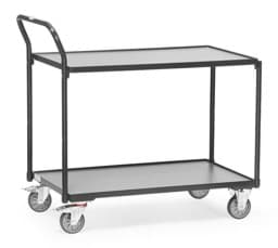 Zeige Details für Leichter Tischwagen mit 2 Böden und 1 Schiebebügel "GREY EDITION" Bild von Leichter Tischwagen mit 2 Böden und 1 Schiebebügel "GREY EDITION"