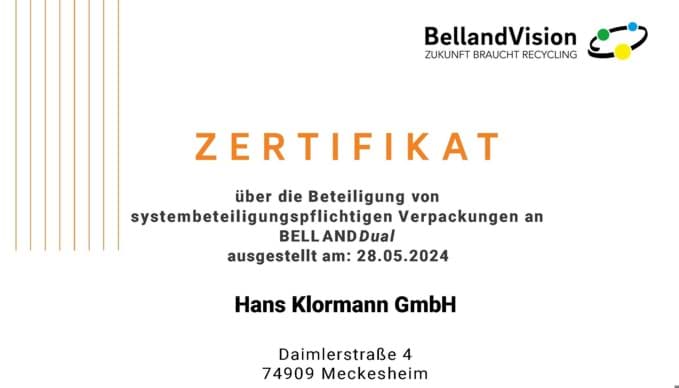 VerpackG > unser neues Zertifikat VerpackG > unser neues Zertifikat