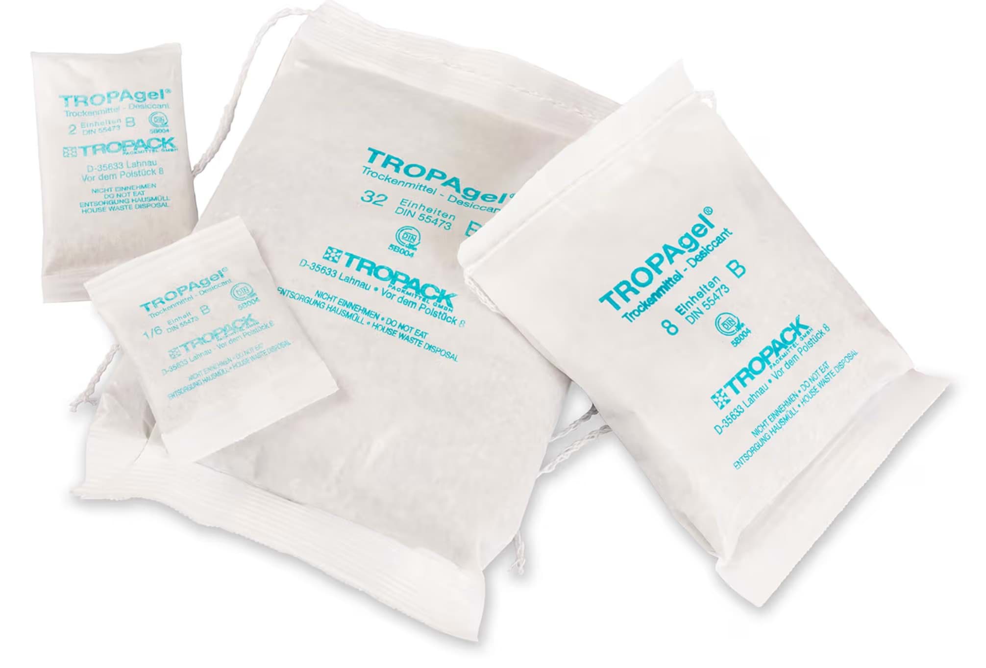 Trockenmittelbeutel 1/6 TME nach DIN 55473, 40 x 65 mm