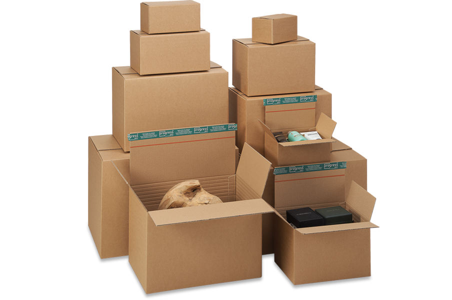Bild von System-Versand-Transportkarton "Premium", innen: 590x390x400-265 mm, außen: 595x400x425 mm, 2-wellig