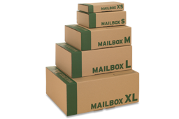 Bild von Post-Versandkarton Mail-Box XS, innen: 242x148x38 mm, außen: 246x162x42 mm