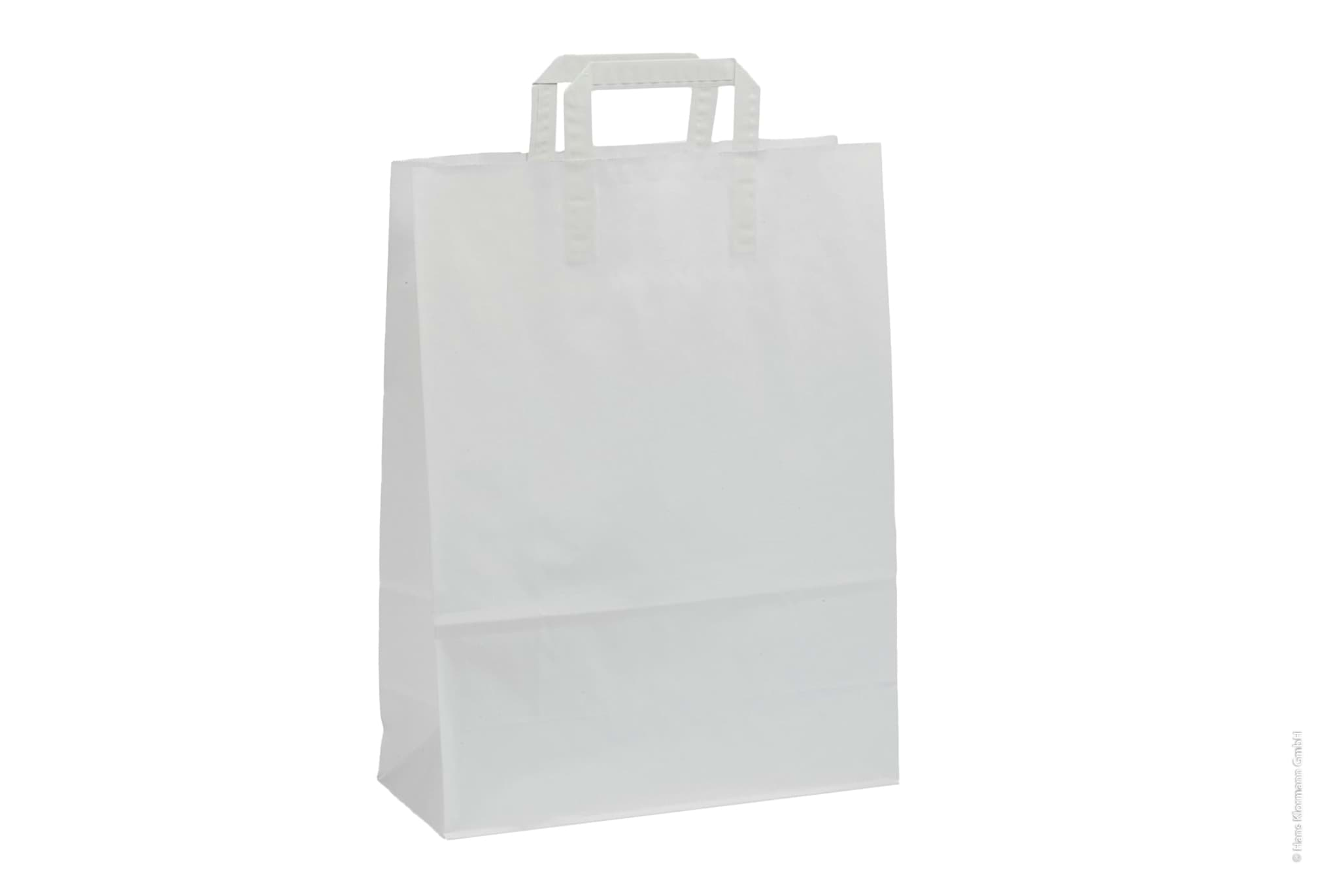 Bild von Papiertragetaschen topcraft® weiß, 400+160x450 mm, 100 g/m²