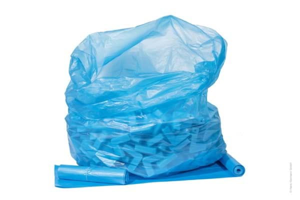 Bild von Abfallsäcke, 650 + 550 x 1.350 x 0,030 mm, blau, auf der Rolle, 240 Liter