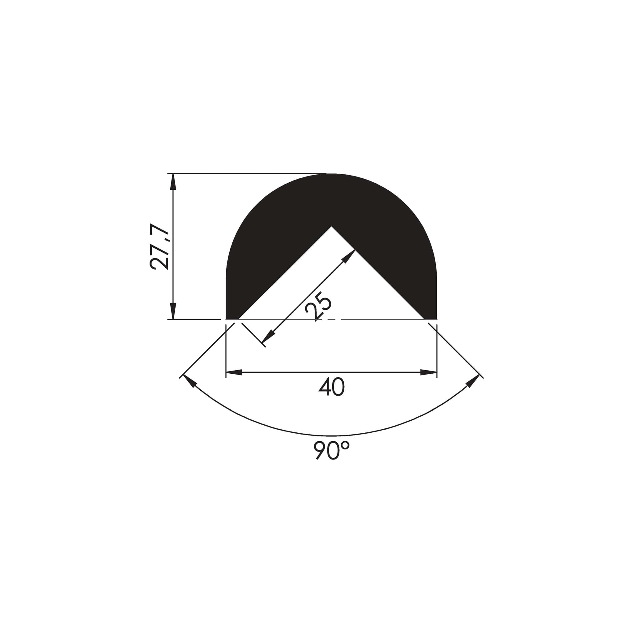Bild von NOMA PROTECT WARNING PROFILES WP C 40 x 28 mm, Profillänge 1.000 mm, selbstklebend