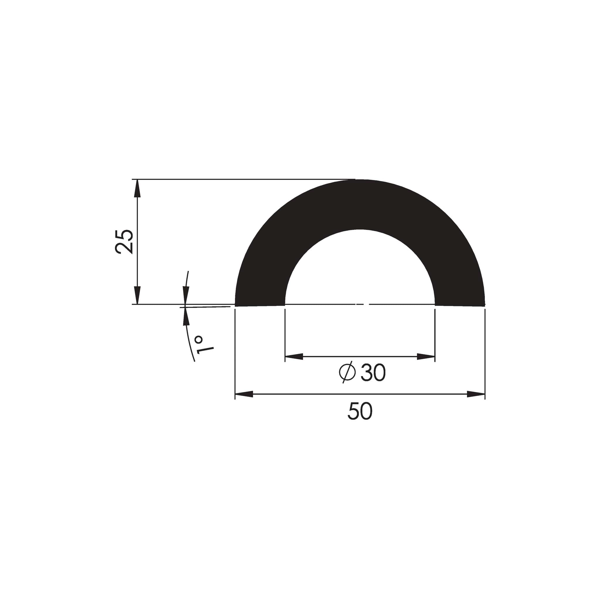 Bild von NOMA PROTECT WARNING PROFILES WP C 50 x 25 mm, Profillänge 1.000 mm, selbstklebend