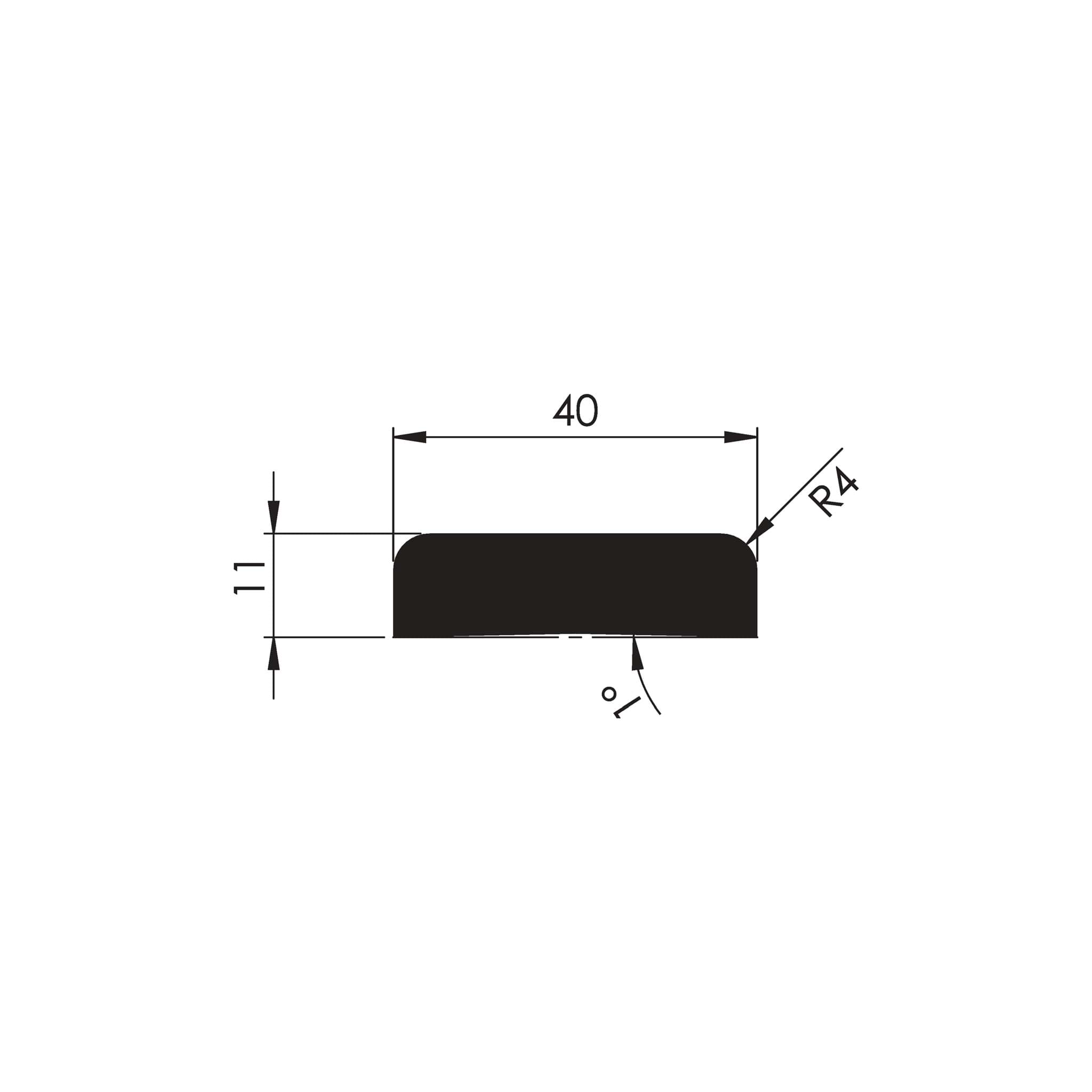 Bild von NOMA PROTECT WARNING PROFILES WP P 40 x 11 mm, Profillänge 1.000 mm, selbstklebend