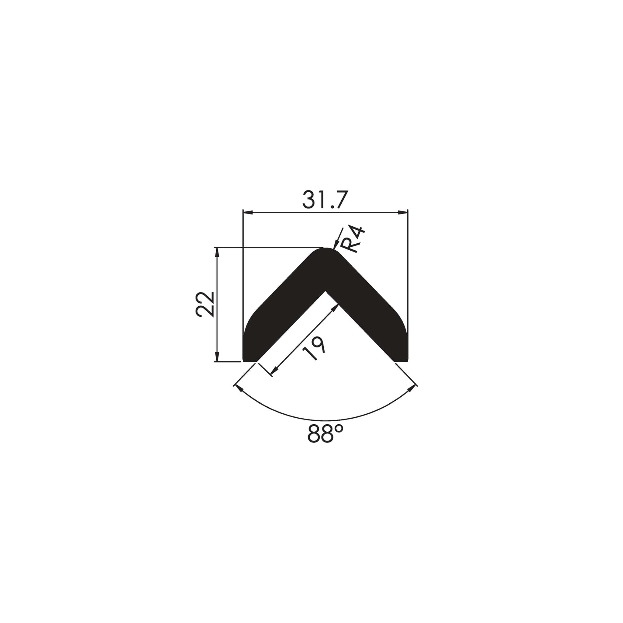 Bild von NOMA PROTECT WARNING PROFILES WP L 32 x 22 mm, Profillänge 1.000 mm, selbstklebend