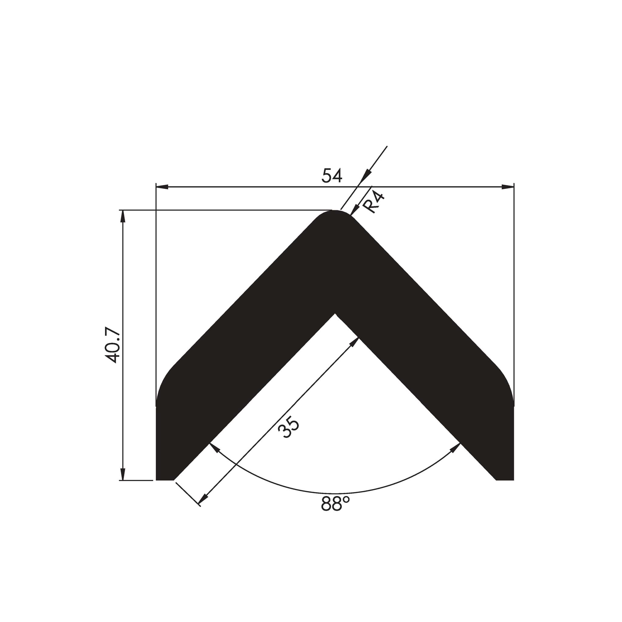 Bild von NOMA PROTECT WARNING PROFILES WP L 54 x 41 mm, Profillänge 1.000 mm, selbstklebend