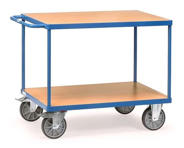 Bild von Tischwagen mit 2 Böden und 1 Schiebebügel